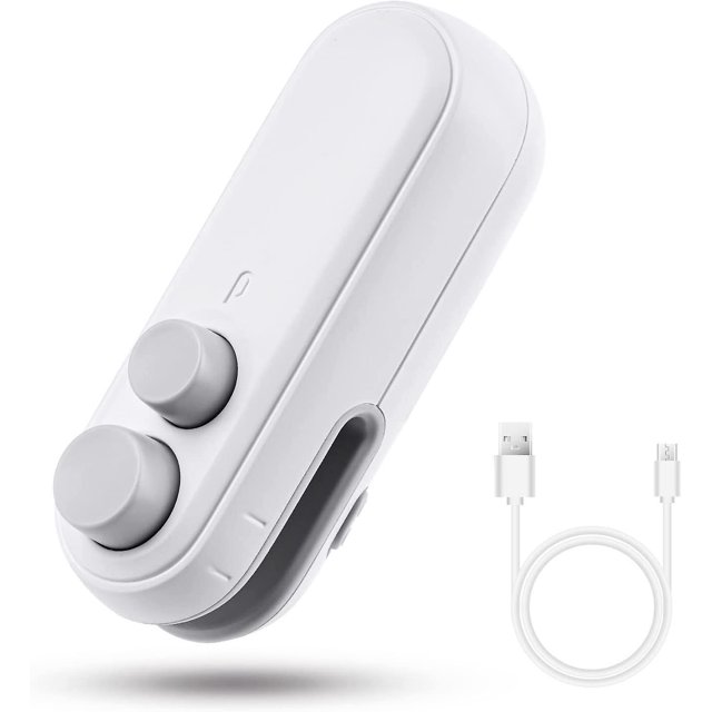 Sellador de bolsas BRI 2 en 1 mini sellador de plástico blanco