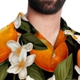 thumbnail image 5 of Tangerine Men's Short Sleeve Hawaiian Shirt, Poplin Casual Printed Button Down, Summer Beach Unisex Shirts, 5 of 6