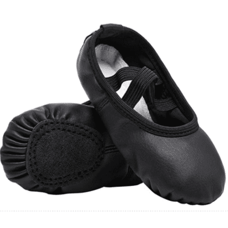 

Girls Canvas Ballet Slippers Flats Leather Soles Dance Shoes