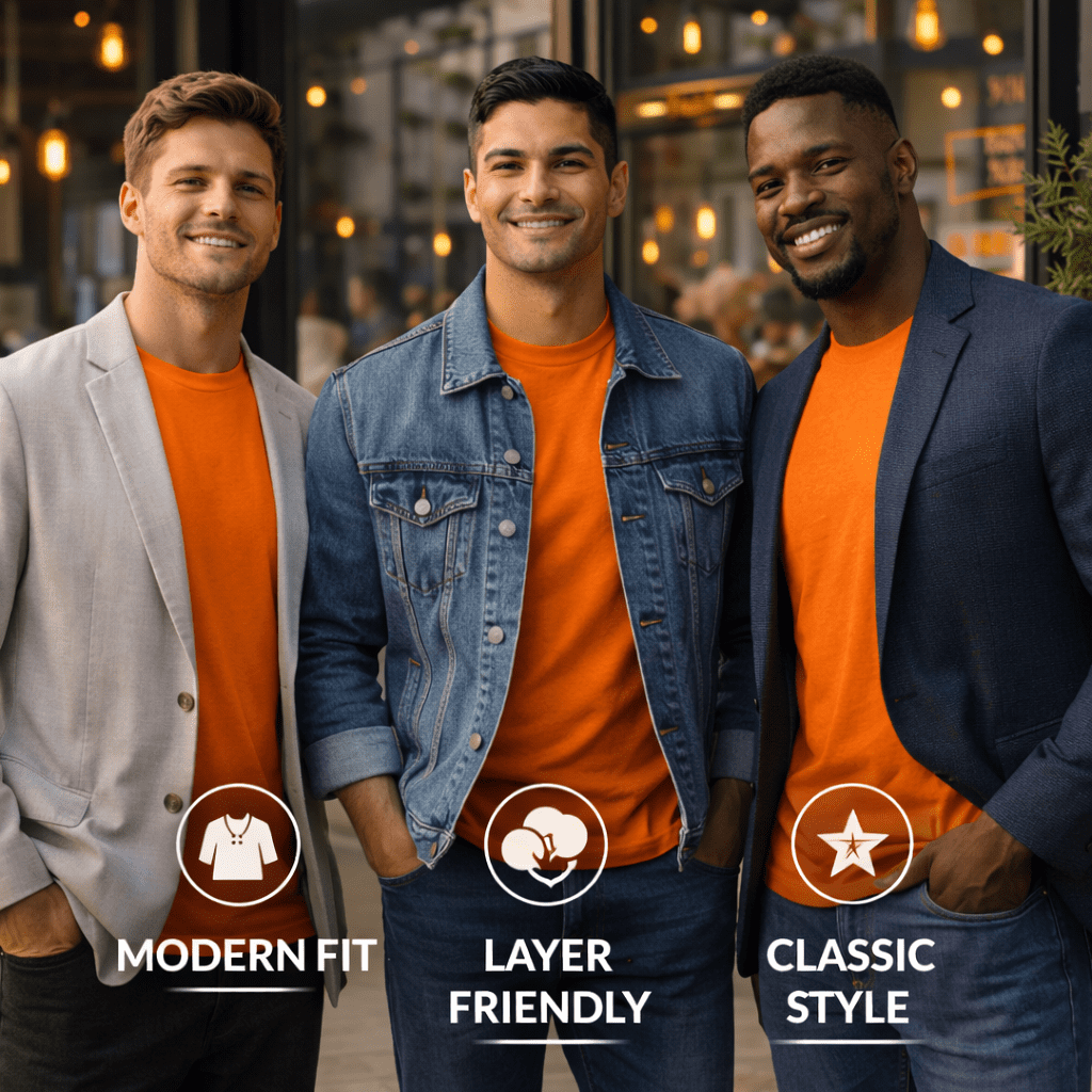 SOCKS'NBULK Mens Cotton Crew Neck Short Sleeve T-Shirts Mix Colors Bulk Pack (24 Pack Orange Solid, 3X-Large, 3X_l)