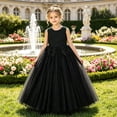 thumbnail image 2 of Weebloom Dresses For Toddler Girls Sleeveless Tutu Gown Fancy Wedding Party Pageant Birthday Dress Formal Gown Elegant Dresses Black 3-4 Years, 2 of 4