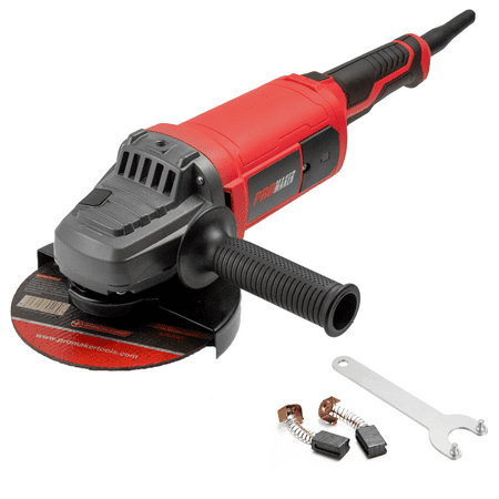 

PROMAKER 7 inch Angle Grinder 17.2 AMP 8400 RPM Heavy Duty Angle Grinder with two (2) extra Carbon brushes . Electric metal grinder tool with Soft Start Technology PRO-ES2000