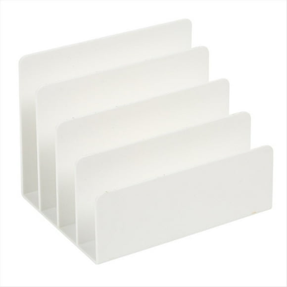 Organizador de Archivos de Escritorio, Organizador de Escritorio con 4 Particiones y Accesorios, Clasificador de Carpetas para Correo, Papelería, Electrónica