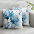 thumbnail image 3 of JEUXUS Blue Flickering Flower Abstract Tulips Flower Short Plush Pillowcase White, 3 of 5