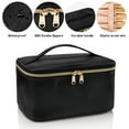 thumbnail image 4 of Makeup Bag, Portable Cosmetic Bag, Large Capacity Travel Makeup Case Organizer, Black For Women Toiletry Bag for Girls Traveling With Handle and Divider, 4 of 8