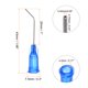 thumbnail image 2 of 12uds Punta Dispensadoras Agujas, 22 Calibre 45 Grados Dobladas Dispensadoras Puntas 1" Extremo Aguja Dispensadora para Aceite o Pegamento Aplicador, Azul, 2 of 5