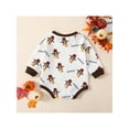 thumbnail image 3 of TSEXIEFOOFU Baby Boys Girls Thanksgiving Romper, Long Sleeve Crew Neck Letters Turkey Print Bodysuit, 3 of 9