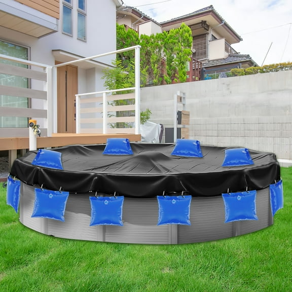 12 Pcs Swimming Pool Cover Hanging Bag PVC Pool Cover Weights Reusable Pool Cover Bags Winter Pool Wall Water Bag Pool Accessories for Above Ground Pool Blue