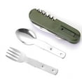 thumbnail image 3 of Vajilla portátil, vajilla para exteriores, vajilla plegable para acampar, cuchillo, tenedor y cuchara combinados, vajilla plegable multifuncional, juego de tres piezas, 3 of 4