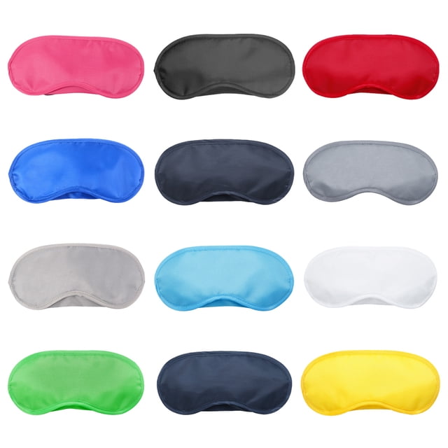 12 Uds. Máscara para ojos Multicolor, máscara ligera para dormir con los ojos vendados, almohadilla para la nariz y correas elásticas