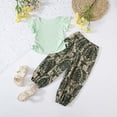 thumbnail image 2 of mgoYE Toddler Baby Girl Clothes Short Sleeve Ruffle Shirt Floral Pant Set 2 Piece Outfits for Girls Cute Clothing Set(Mint Green,1-2 Years), 2 of 3