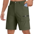 thumbnail image 2 of YLSDY Men's Cargo Shorts Quick Dry Lightweight Summer Casual Flat Front Shorts for Men Work Golf Outdoor Hiking Sports Shorts Army Green XXL, 2 of 9
