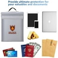 thumbnail image 4 of Upgraded Fireproof Document Bag (2000℉), Manfiter Waterproof and Fireproof Money Bag, Fire Safe Storage for Valuables,Money,Jewelry,Legal Documents, File and Tablet(15×11×2.5”), 4 of 7