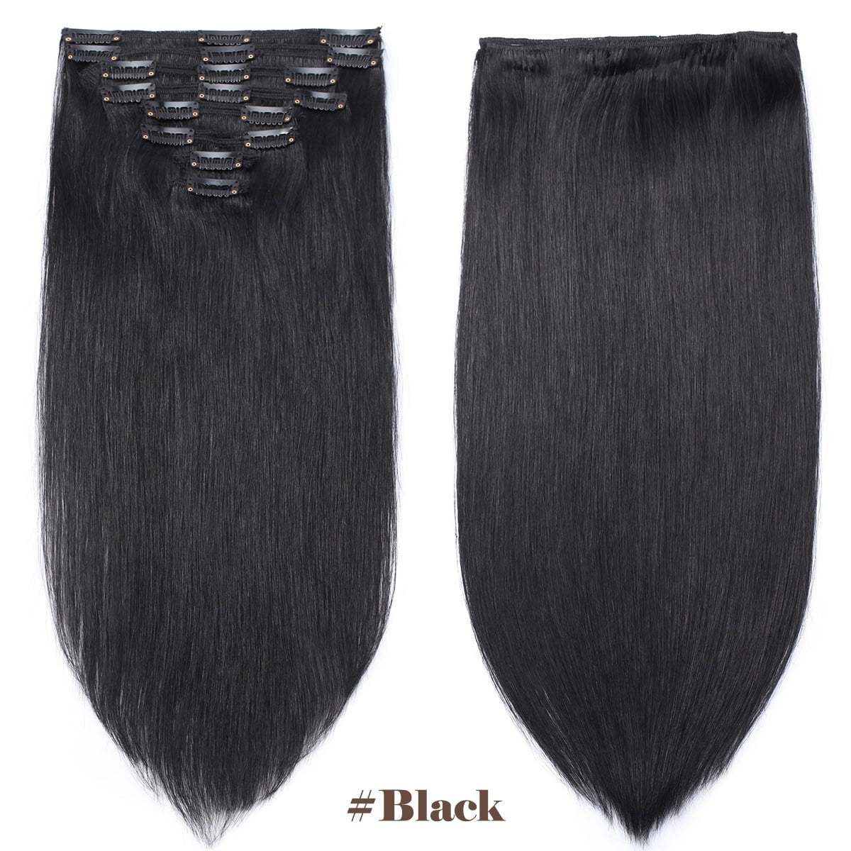 SEGO Clip in Hair Extensions Human Hair 100% Real Remy Hair 10-24 inch Full Head Thick Hair Pieces Silky Straight Balayage Hair Cleanrance
