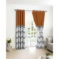 thumbnail image 4 of Fsddascl Grey Chevron Blackout Curtains for Bedroom/Living Room, Thermal Insulated Kitchen Curtains, Geometric Orange Print Wavy Striped White Grommet Darkening Window Treatment Drapes 52"x45"x2, 4 of 8