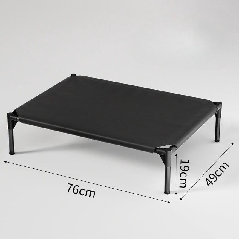 Elevated Dog Bed for Large Dogs, Raised Dog Cot Fits Up to 120 LBs, Heavy Duty Pet Cots with Durable Supportive Teslin Recyclable, Indoor & Outdoor Pet Bed, Black/L
