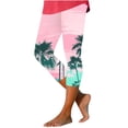 thumbnail image 1 of Pantalones de Yoga de Verano para Mujeres Ligeros de Alta Cintura de Impresión Capris, Pantalones de Gimnasio Y Entrenamiento de Ajuste Delgado con Cintura Elástica para Yoga, Correr, 1 of 6