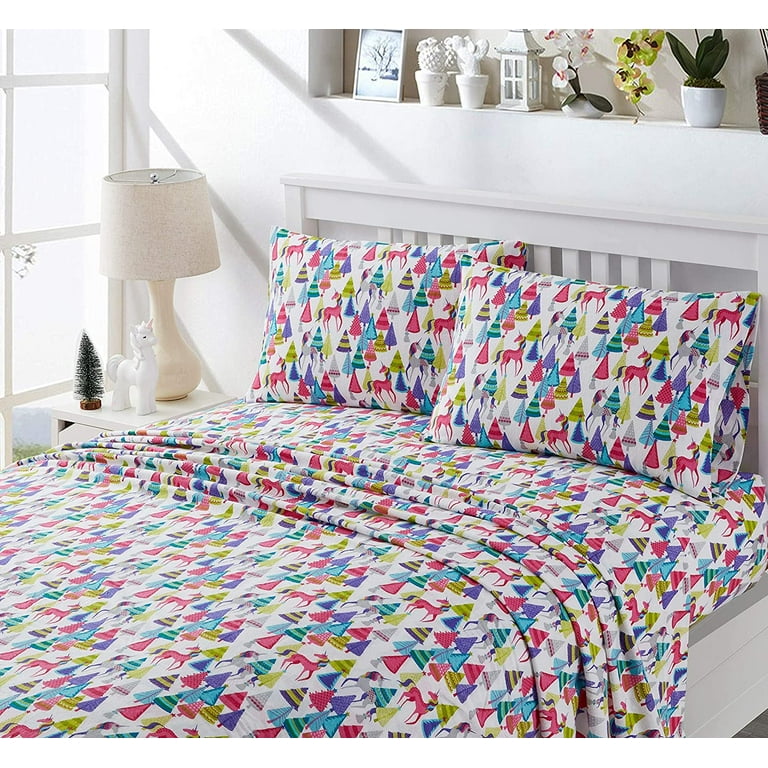 Unicorn flannel shop sheets full