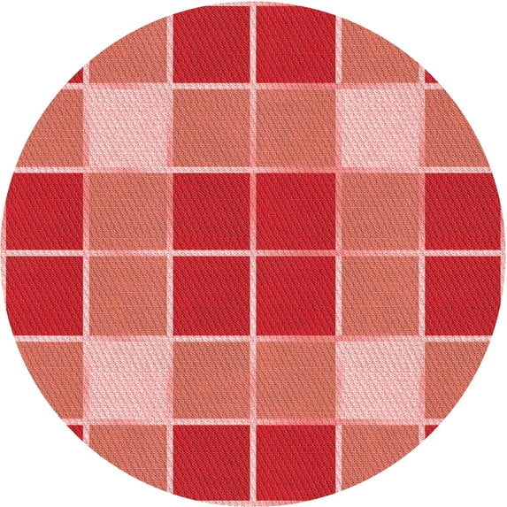Ahgly Company Machine Washable Indoor Round Transitional Red Area Rugs, 5' Round