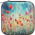 thumbnail image 2 of GZHJMY Watercolor Flower Jewelry Box for Teens Girls Women Birthday Christmas Gift, Portable PU Leather Jewelry Storage Box Mini Travel Jewelry Case for Necklace Bracelet Earrings Rings, 2 of 7