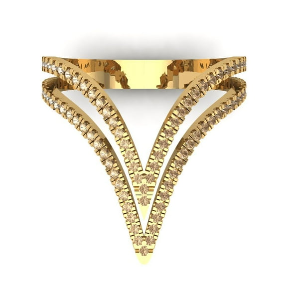 Statement Engagement Ring for Women - 0.525ct Yellow Moissanite in 18K Yellow Gold Promise Ring