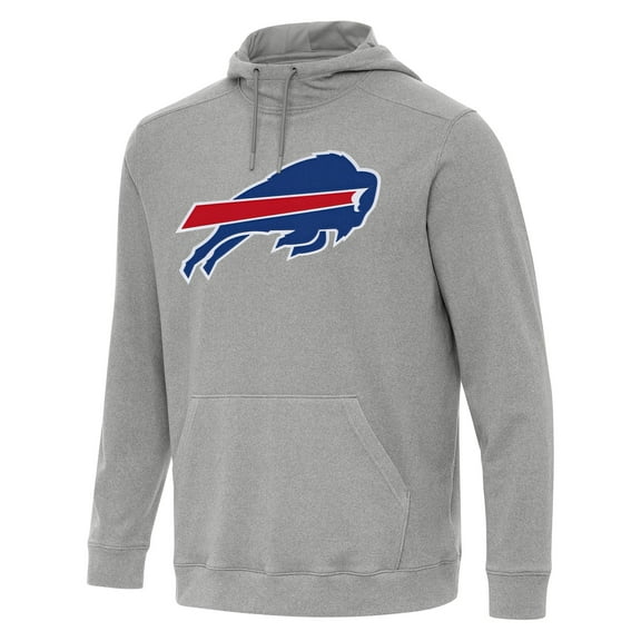 Men's Antigua Heather Gray Buffalo Bills Cloud Pullover Hoodie