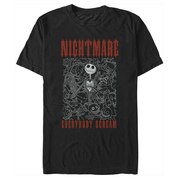 Men's The Nightmare Before Christmas Nightmare Everybody Scream Graphic Tee Black Medium