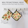 thumbnail image 4 of Yayeee Oven Mitts and Pot Holder Set of 2 Heat Resistant Kitchen Gloves Baking Hot Pad, Beige Leaves, 4 of 5