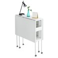 thumbnail image 2 of MELLCOM Table de Couture Pliante, Table de Coupe en Tissu à Hauteur Réglable avec Tablettes de Rangement et Roulettes Verrouillables, Poste d'Artisanat Portable pour Maison et Appartement (57.5 Pouces L x 35.5 Pouces P x 33-39.75 Pouces H), 2 of 5