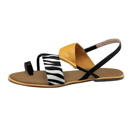 

Alueeu ladies shoes casual Women Flat Heel Flip-Flops Slip-On Sandals Casual Sandals Beach Sandals Shoes Yellow 38