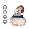 thumbnail image 2 of Pastel Storage Toy Bag Chair, Continuous Modern Pattern with Symmetric Hatched Rounds, Stuffed Animal Organizer Washable Bag, Small Size, Salmon Charcoal Grey, by Ambesonne, 2 of 3