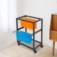 thumbnail image 5 of Rolling 2 Tier File Cabinet, Steel Black, 5 of 5
