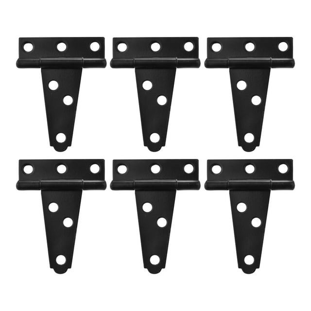 6 bisagras de correa en T, bisagras en forma de T, bisagras triangulares, bisagras de puerta de hierro forjado, 2 pulgadas