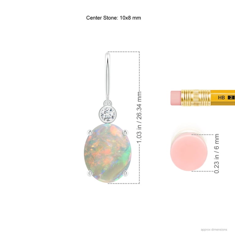 ANGARA Natural Oval 2.9 ct Opal Fish Hook Earrings with  display picture 1