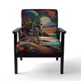 thumbnail image 1 of Designart "Modern Vector Full Moon II" Green Landscape & Nature Upholstered Accent Chair - Modern Arm Chair For Living Room, 1 of 3
