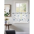 thumbnail image 3 of Blue Floral Spring Tier Curtains 24 Inch Length, Sheer Curtains for Bedroom Living Room Window Farmhouse Poppy Botanical Rod Pocket Voile Drapes Kitchen Curtains Small Half Window 27.5"x24" 2 Panels, 3 of 6