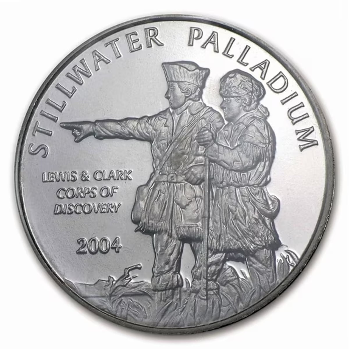 Johnson Matthey Stillwater Lewis & Clark 1 oz Palladium Round - In Assay Card