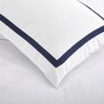 thumbnail image 4 of Funda nórdica con funda de almohada Juego de cama de hotel con cremallera Juego de microfibra Edredón Funda de edredón suave Blanco y azul marino Sincero Electrónica, 4 of 5