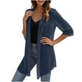 thumbnail image 4 of hoksml Women's Chiffon Open Front Cardigan, 3/4 Sleeve Sheer Lightweight Cover Up, Casual Flowy Layering Wrap, 4 of 9