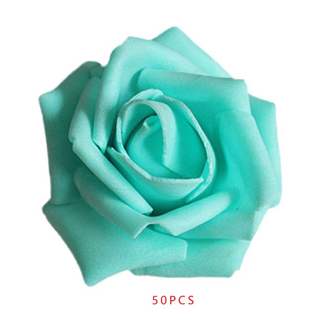 50pcs Artificial Bionic Flowers PE Foam Fake Lifelike Roses Wedding Egagement Decorations