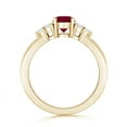 thumbnail image 2 of ANGARA Natural Round Ruby Solitaire Ring With Trio Diamonds in 14K Yellow Gold for Women (Size-5mm) | July Birthstone, Birthday, Anniversary, Jewelry Gift for Women | Natural Ruby Ring, 2 of 8