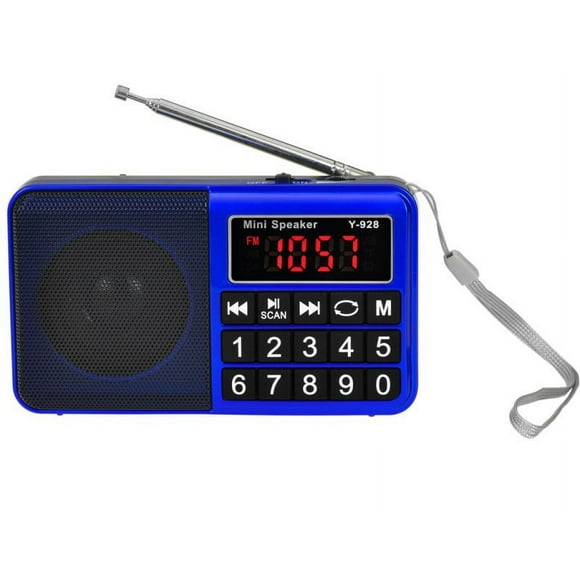 Jinsinto SW/FM/AM, Portable Multi-Function FM Radio with Neodymium Speaker to Connect Computer/Mobile Phone/Auto Scan and Store Radio Channel (Blue)