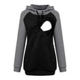 thumbnail image 2 of Black and Friday Deals 2023 asdoklhq Maternity Clothes for Women,Pregnant Tops Nursing Maternity Long Sleeves Hooded Clothes Casual Blouse, 2 of 5