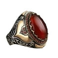thumbnail image 1 of Sonducket Anillo turco hecho a mano Retro de moda bronceado con espadas dobles Vintage anillo turco de circón negro para hombres Ropa, zapatos y accesorios Miscelánea TYPE1, 1 of 6