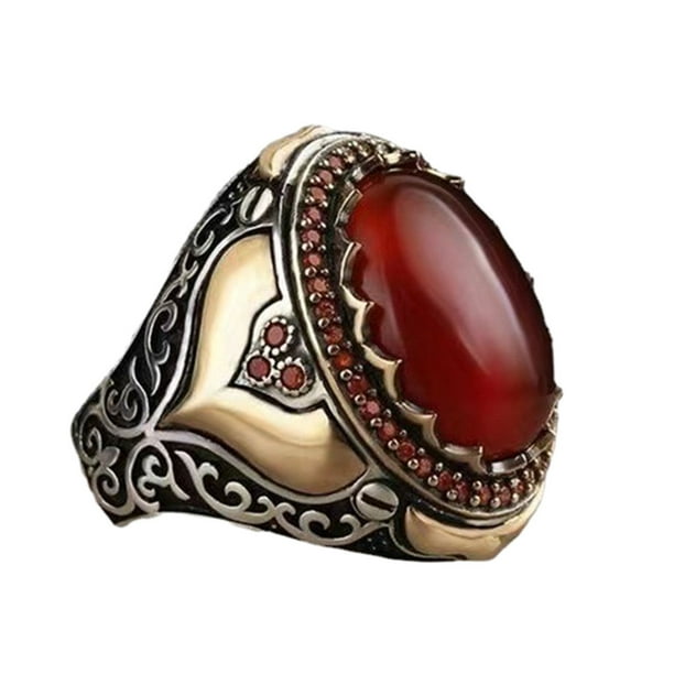 Minnieouse Anillos musulmanes religiosos islámicos de aleación para hombres, anillo turco de plata de ley exquisito hecho a mano para hombres Ropa, zapatos y accesorios Miscelánea TYPE1
