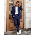 thumbnail image 5 of COOFANDY Men Suits Classic Fit 2 Piece Suit Set One Button Casual Blazer Wedding Bussiness Suit Separates, 5 of 7