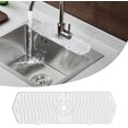 thumbnail image 1 of GHSDFBB Silicone Faucet Handle Drip Catcher Mat，Kitchen Faucet Sink Splash Guard，Sink Draining Pad Behind Faucet，Drying Pad for Kitchen & Bathroom Countertop Protect（White, 17.7x5.8in）, 1 of 7