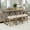 Brown#3, variant on Dining Sets 4-Piece Bar Table Set with Power Outlet, Dining Bar Table and Chairs Set,Bar Table Set with 3 Padded Stools for Living Room, Dining Room, Game Room, Brown,Kitchen Sets