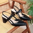 thumbnail image 6 of Samdudou Women Closed Toe Pointed Slingback Pumps Summer Block Heel Shoes with Ankle Strap Elegant Casual Formal Footwear for Wedding Guest and Grad Season, 6 of 8
