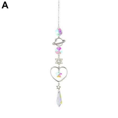 

wouwaft Crystal Windchime Ornament Star Moon Pendant Sun Light Catcher Star Moon Pendant Curtain Window Decor Chime Wind Rainbow Home M7K7